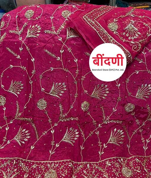 Rajputi Poshak with Heavy Work in Rani Color