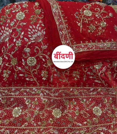 Rajputi Bridal Poshak in Red Color