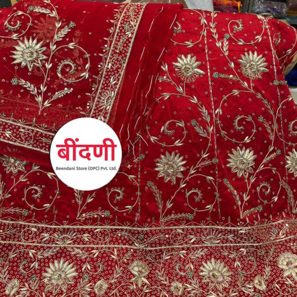 Rajputi Wedding Poshak for Bride in Red Color
