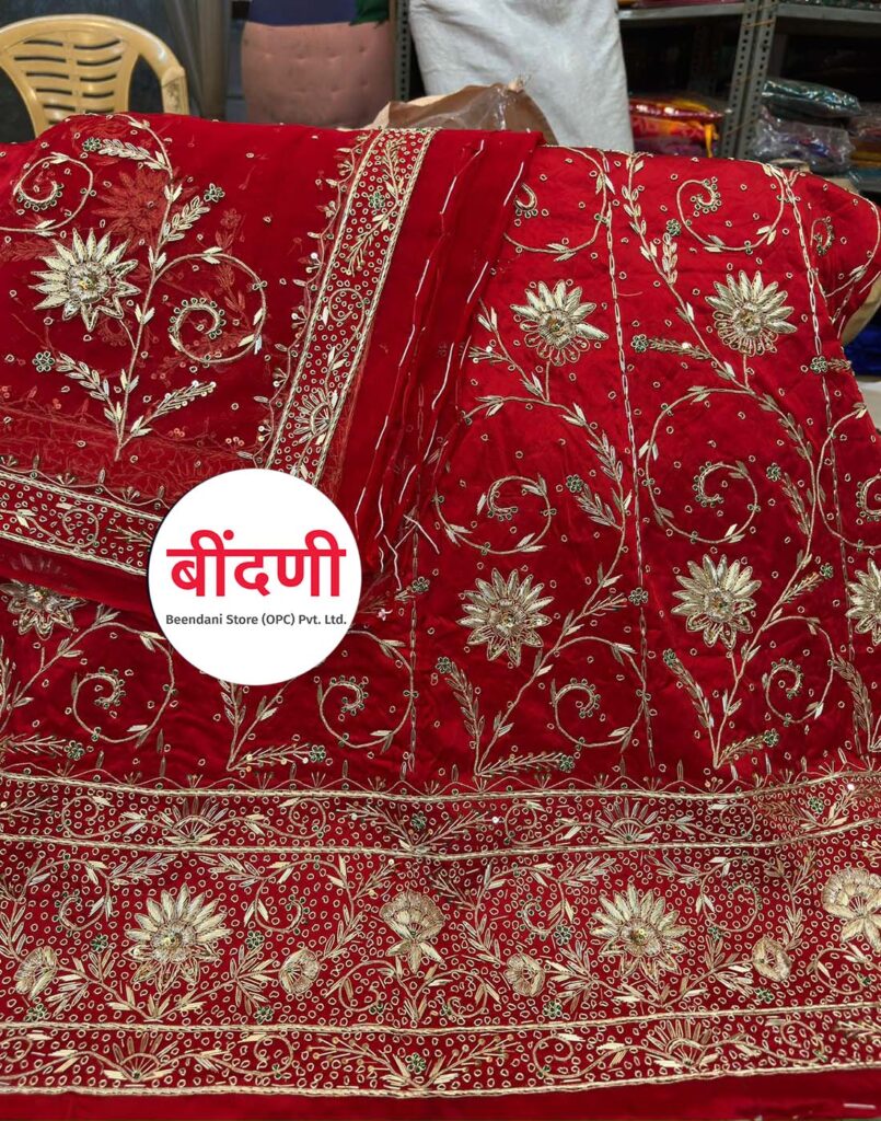 Rajputi Wedding Poshak for Bride in Red Color