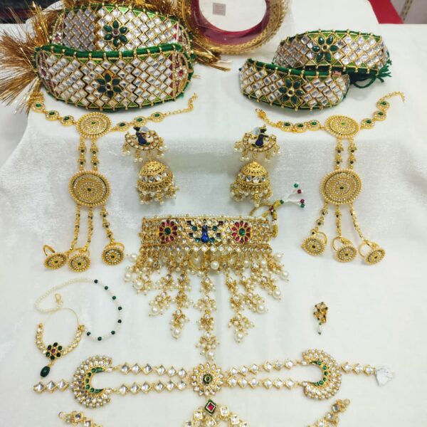 Rajasthani Jewelry Set with Peacock Design Aad