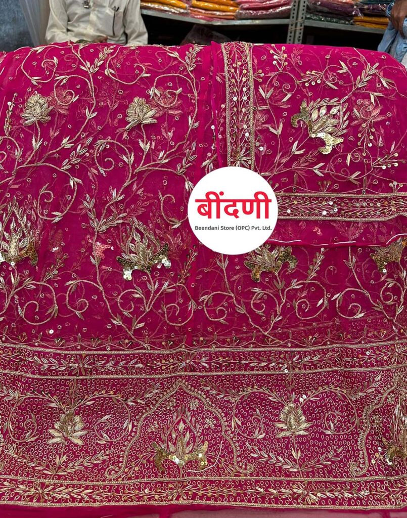 Pink Rajasthani Bridal Poshak in Zardoji Work by 21 Shagun