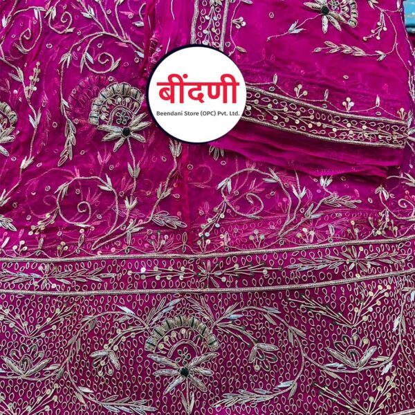 Pink Rajputi Bridal Poshak in Zardoji Work by 21 Shagun