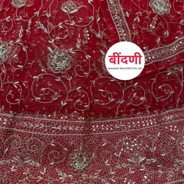 Rajasthani Wedding Poshak for Bride in Red Color