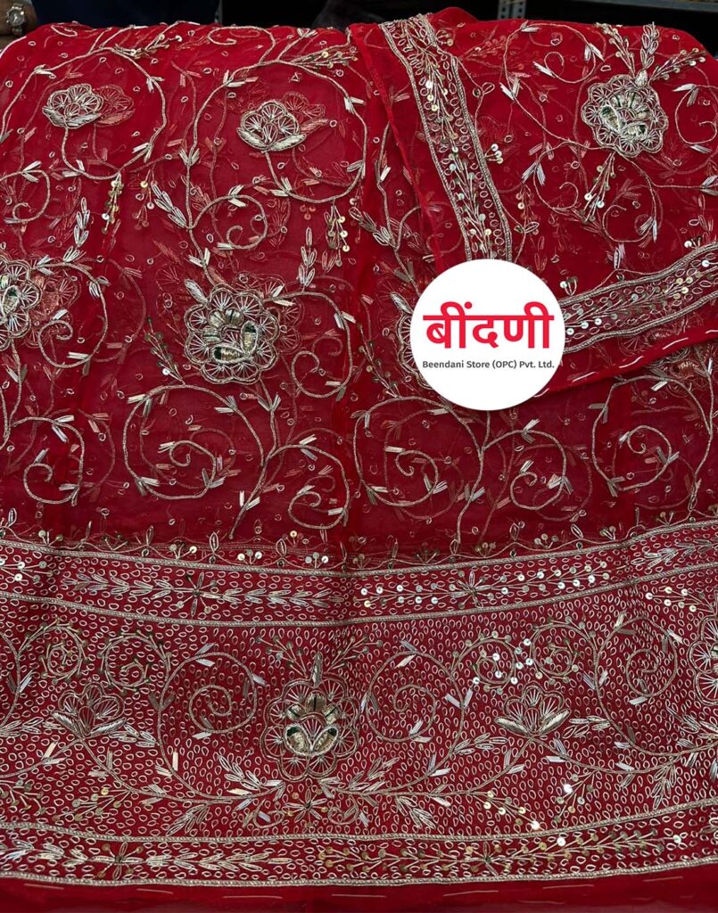 Rajasthani Wedding Poshak for Bride in Red Color