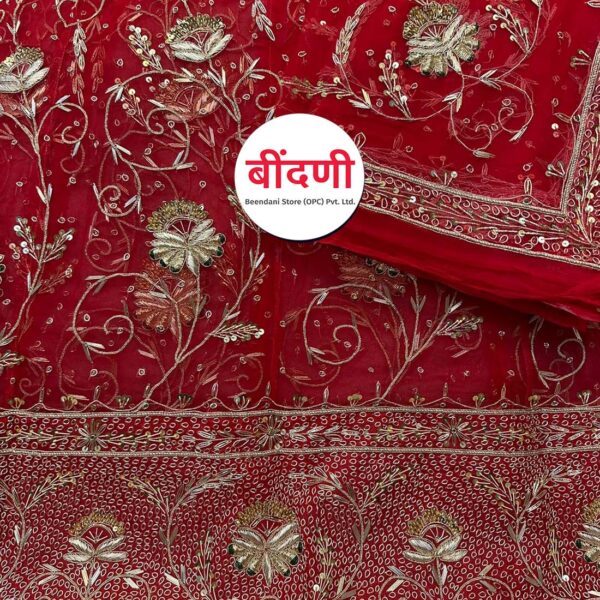 Rajputi Heavy Work Poshak for Bride in Red Color