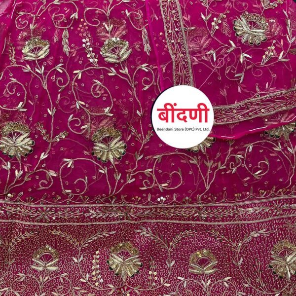 Rajputi Pink Bridal Poshak in Jardoji Work by 21 Shagun