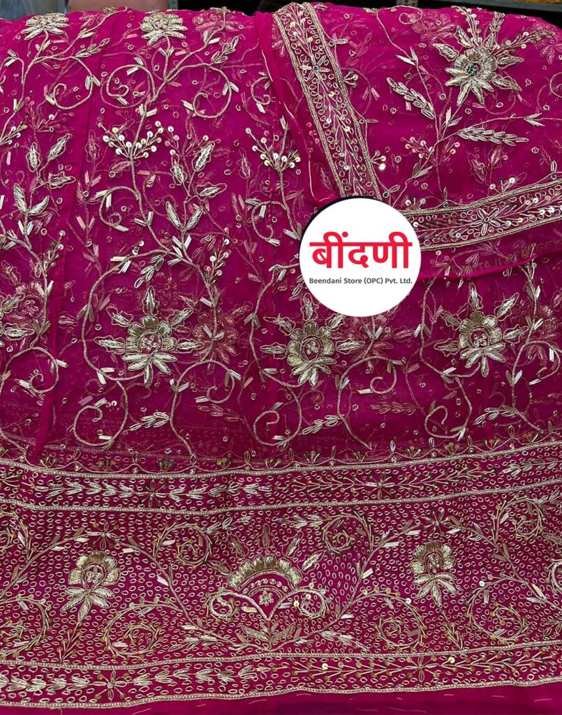 Rajputi Wedding Poshak for Bride in Pink with Heavy Zardozi Work