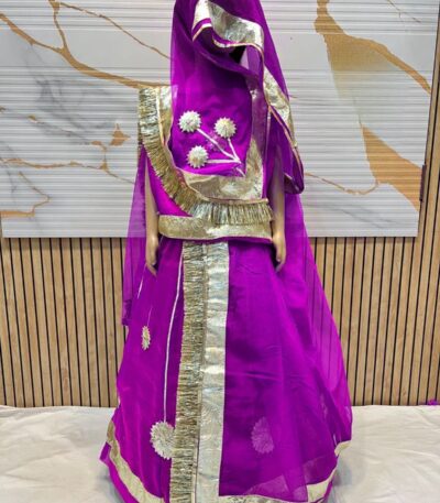 Rajputi Kids Poshak in Dark Pink Color with Gotapatti Work