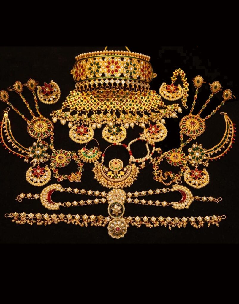 Multicolor Mini Rajasthani Bridal Jewelry Set by 21 Shagun