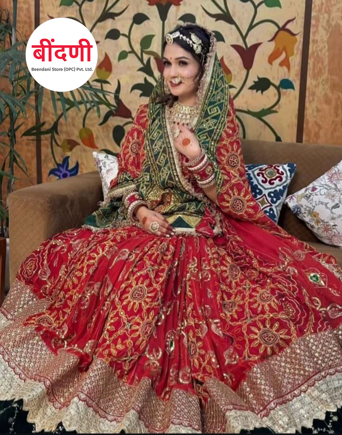 Red 7 meter gher Poshak 7 Meter Gher Poshak