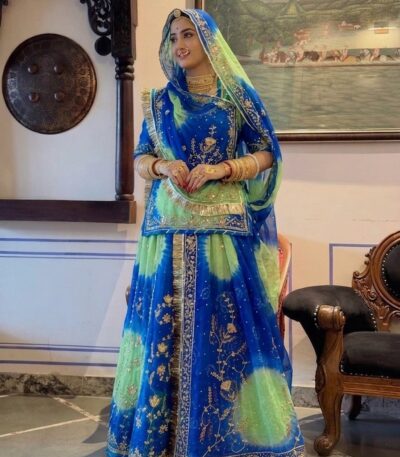 Multicolor Rajasthani Poshak in Handwork