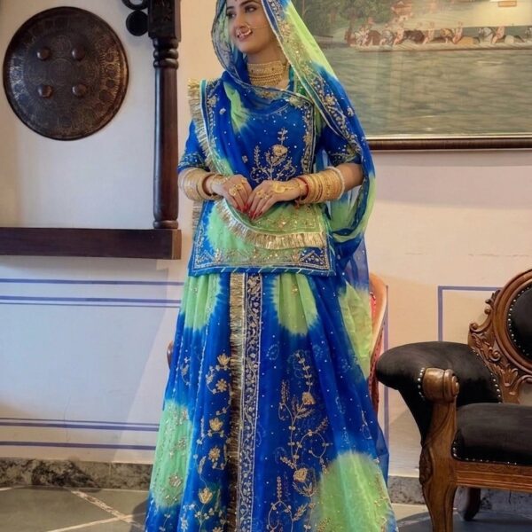 Multicolor Rajasthani Poshak in Handwork