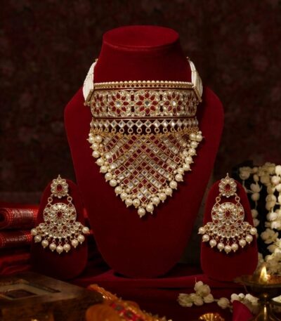 Kundan Aad with Red and White Stones